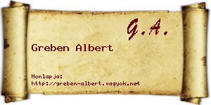 Greben Albert névjegykártya